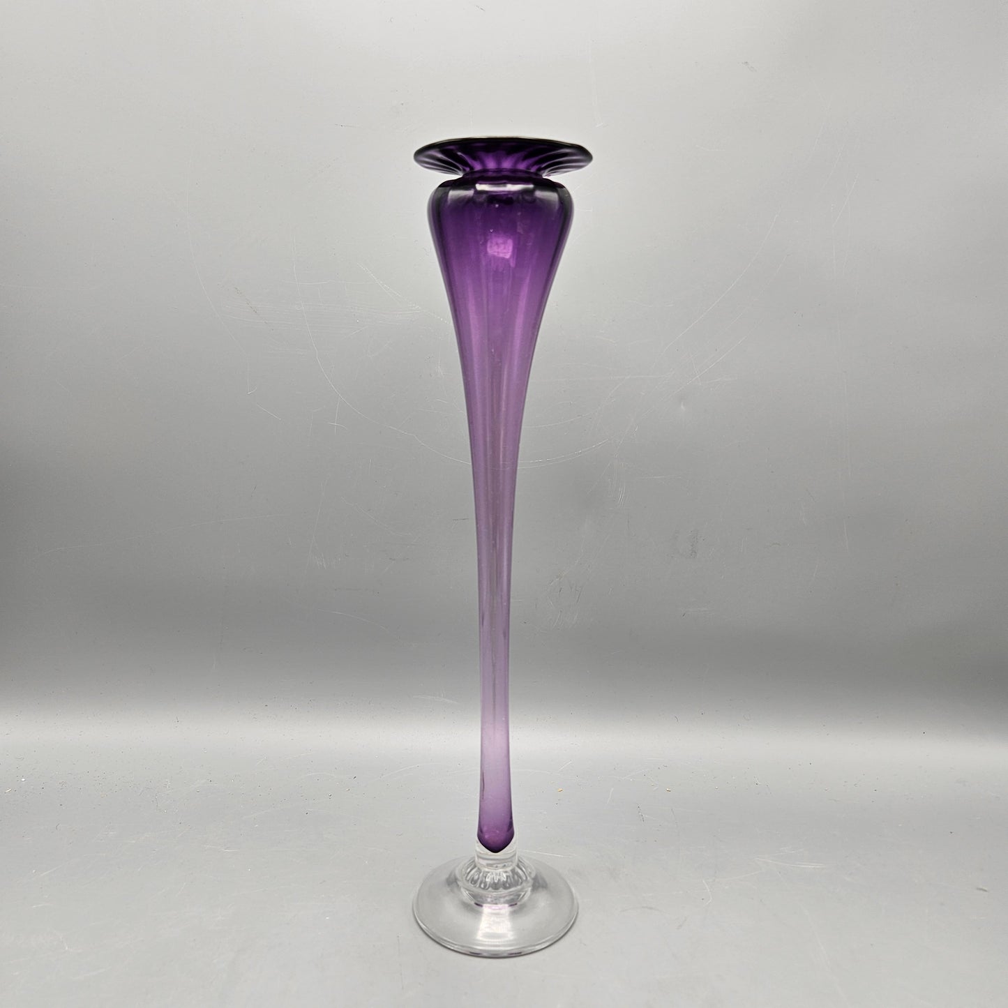 Signed Studio Art Glass Trumpet Vase