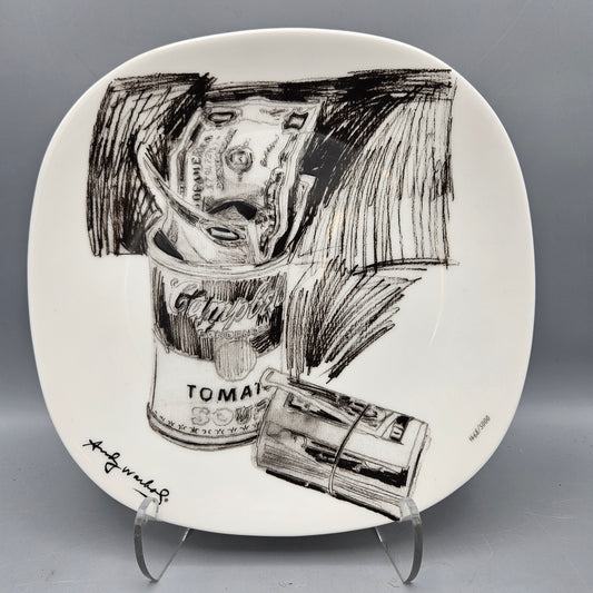 Block China Andy Warhol Soup Can & Dollar Bills Plate