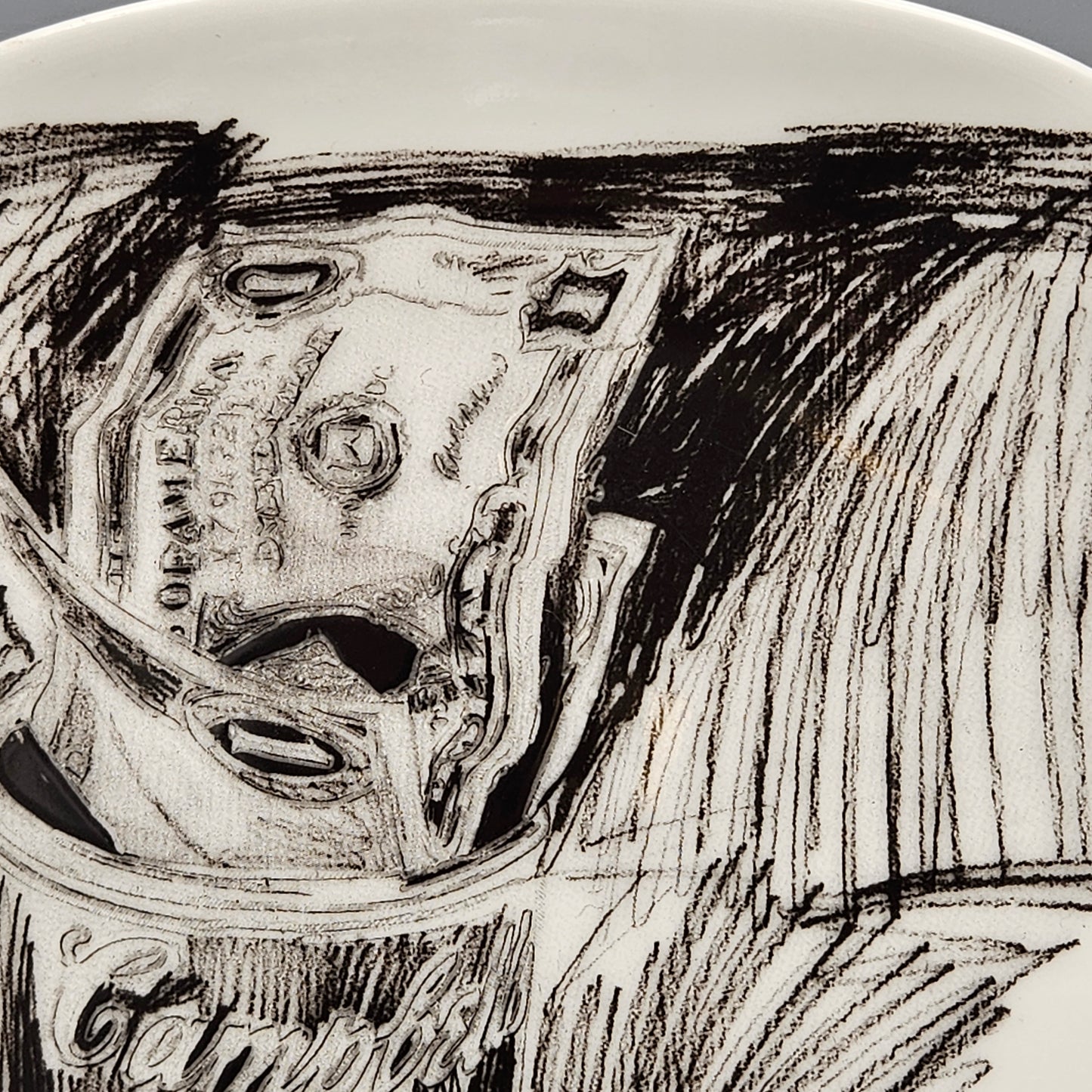 Block China Andy Warhol Soup Can & Dollar Bills Plate