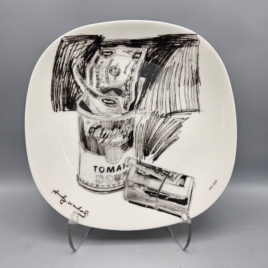 Block China Andy Warhol Soup Can & Dollar Bills Plate