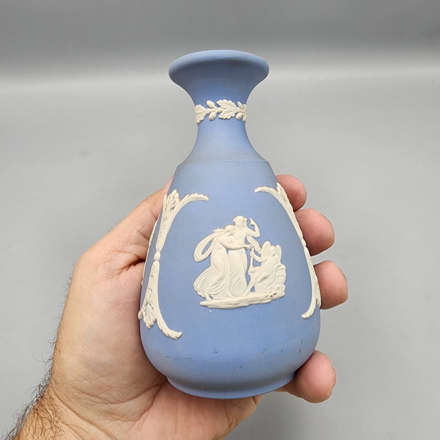 Wedgwood Light Blue Jasperware Bottle Vase