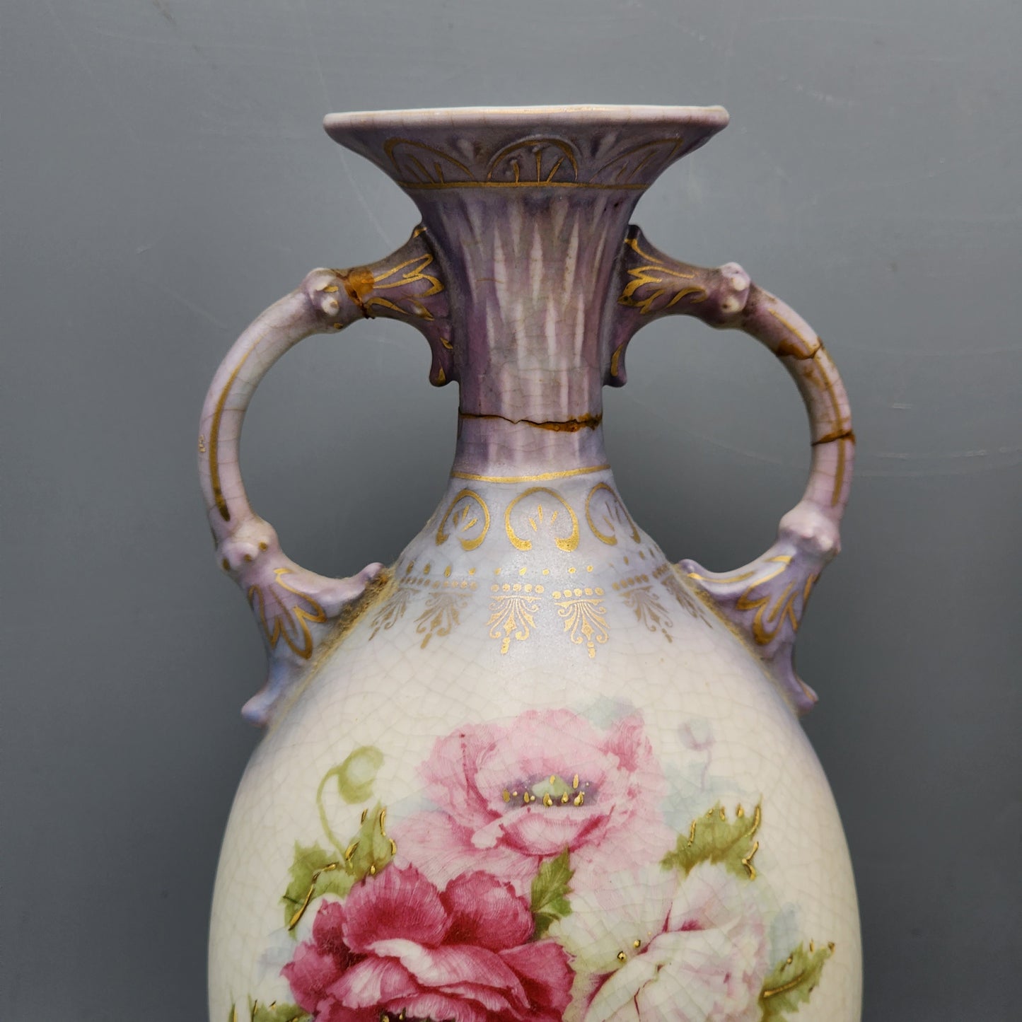 Pair Antique Royal Wettina Porcelain Vases