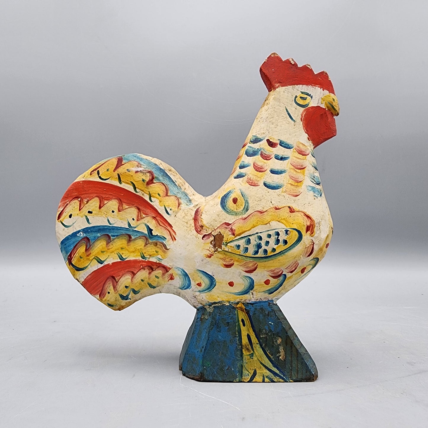 Vintage Swedish Folk Art Rooster Figure
