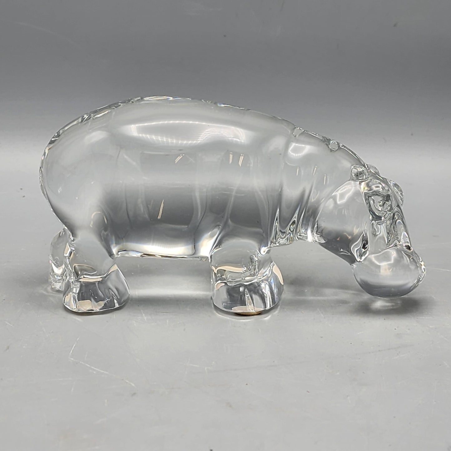 Baccarat Crystal Hippopotamus Figure