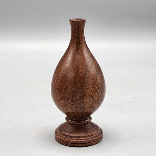 Small Turned Mahogany Bud Vase