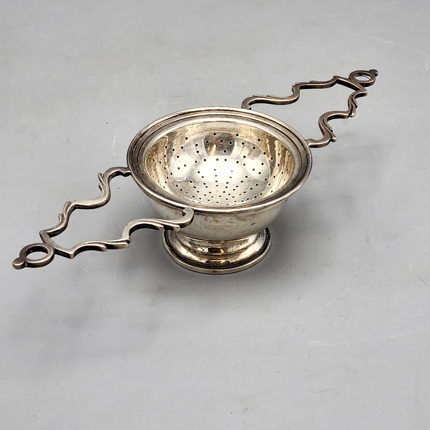 Sterling Silver Tea Strainer and Stand