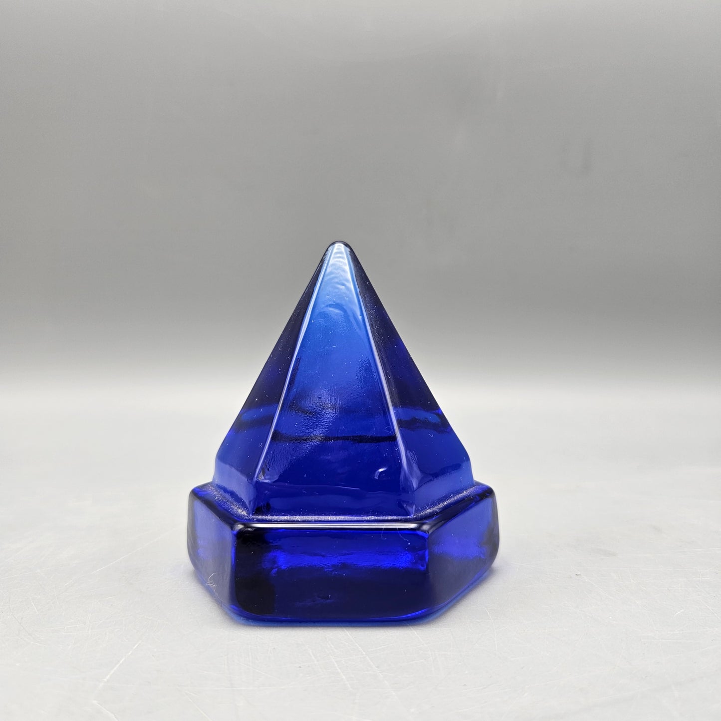 Cobalt Blue Glass Deck Prism Paperweight