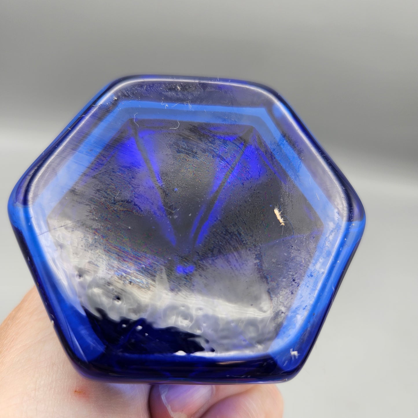 Cobalt Blue Glass Deck Prism Paperweight