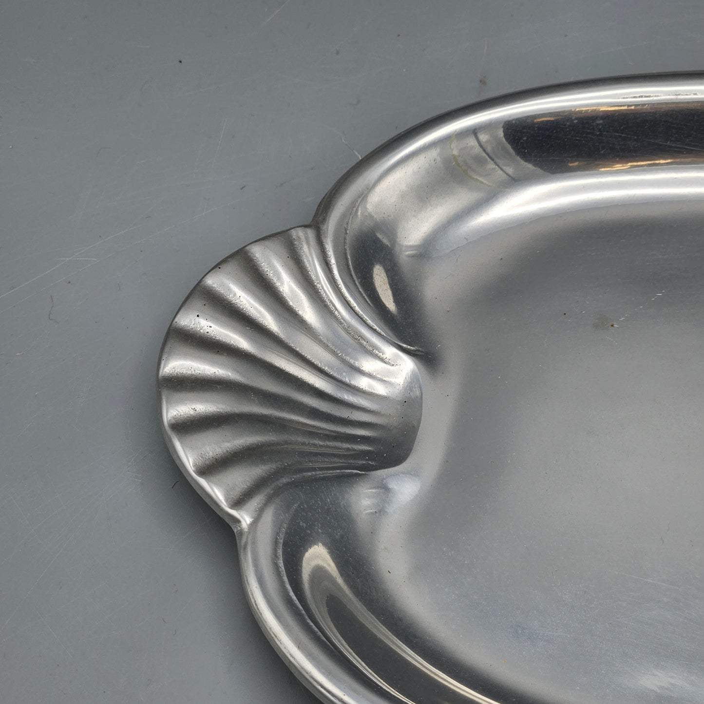 Oblong Wilton Armetale Scallop Handle Serving Platter - Designed by Ben Siebel