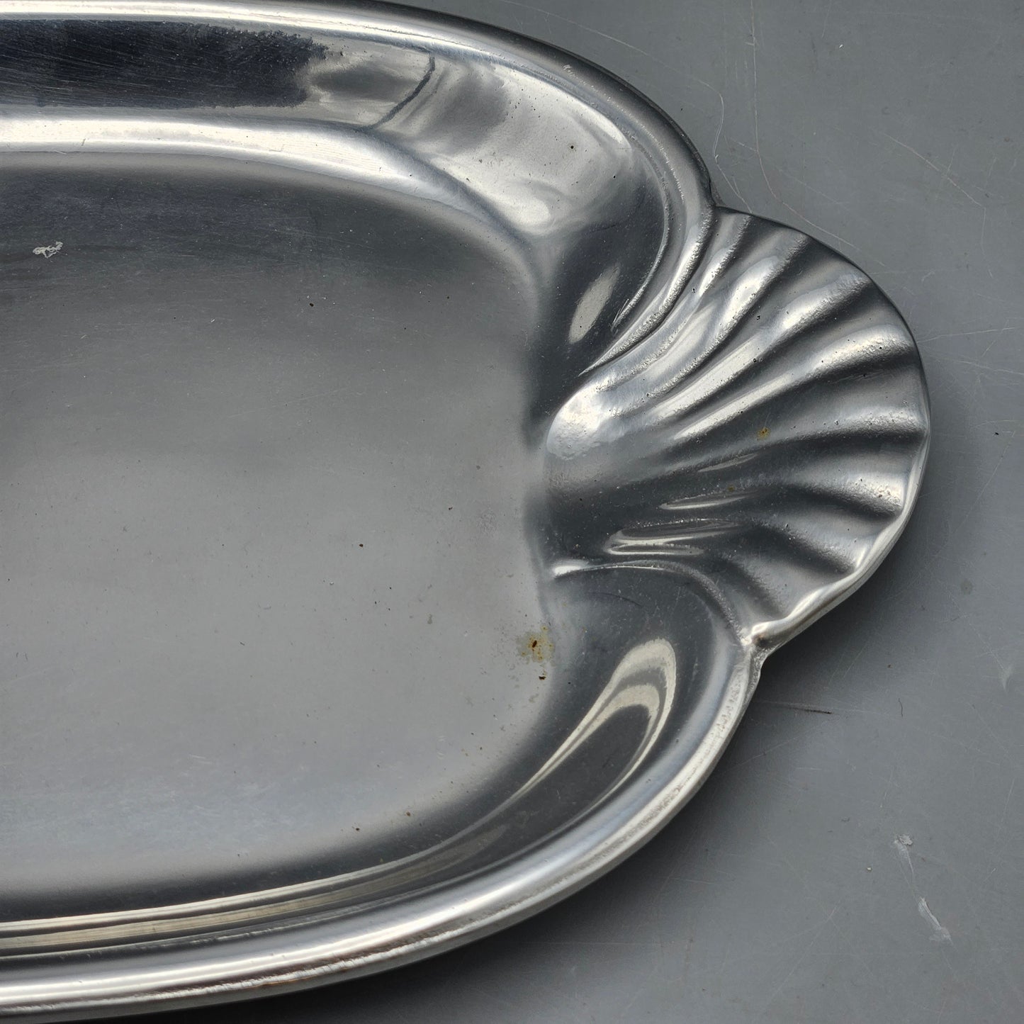 Oblong Wilton Armetale Scallop Handle Serving Platter - Designed by Ben Siebel