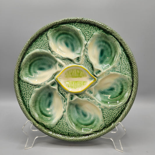 St. Clément French Faience Oyster Plate with Lemon