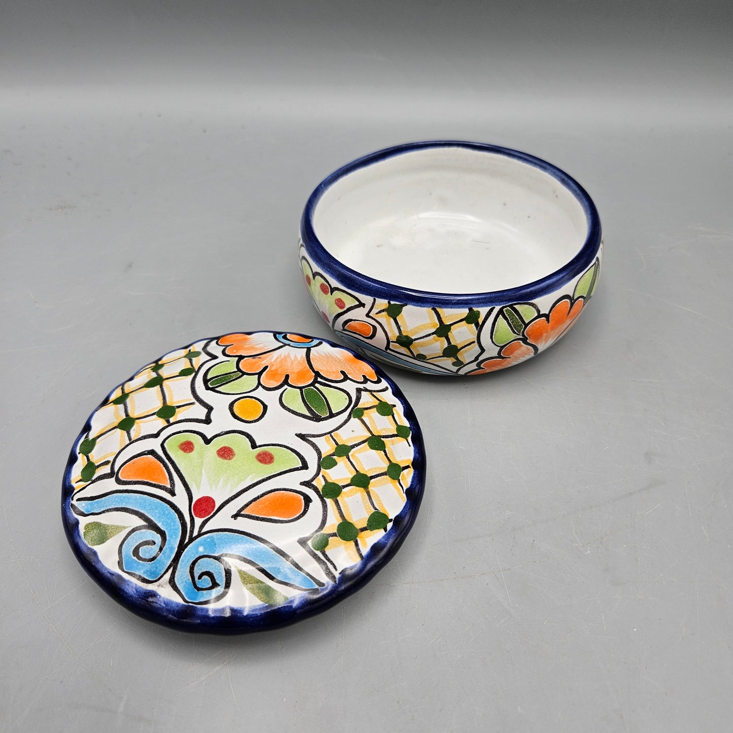 Hand-Painted Mexican Pottery Box