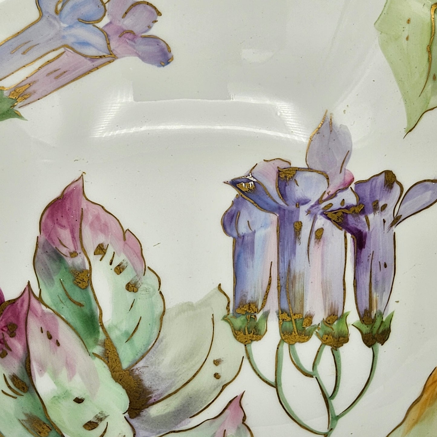 Hand-Painted Limoges Porcelain Handled Dish