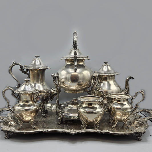 Vintage Silverplate Tea Set with Tray