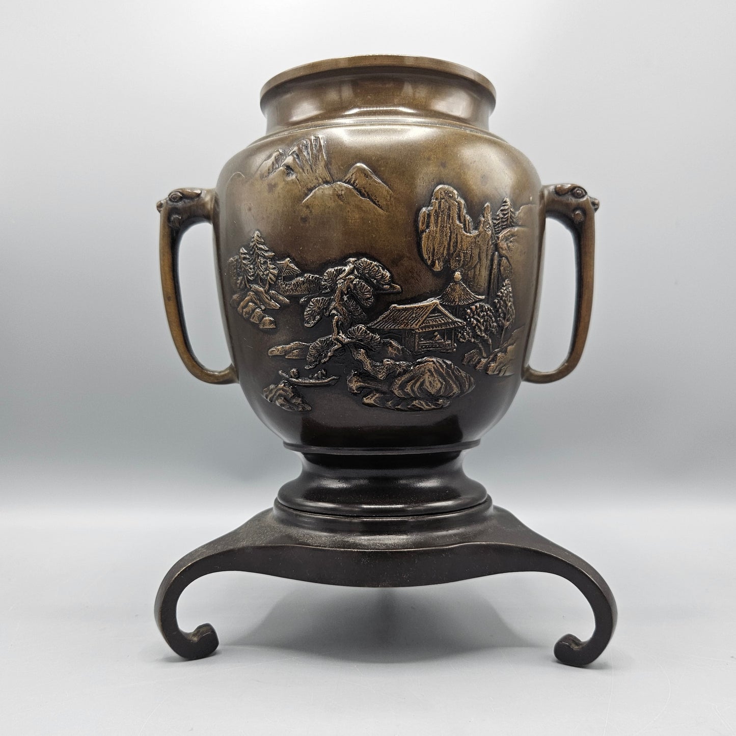 Chinese Bronze Urn-Form Incense Burner