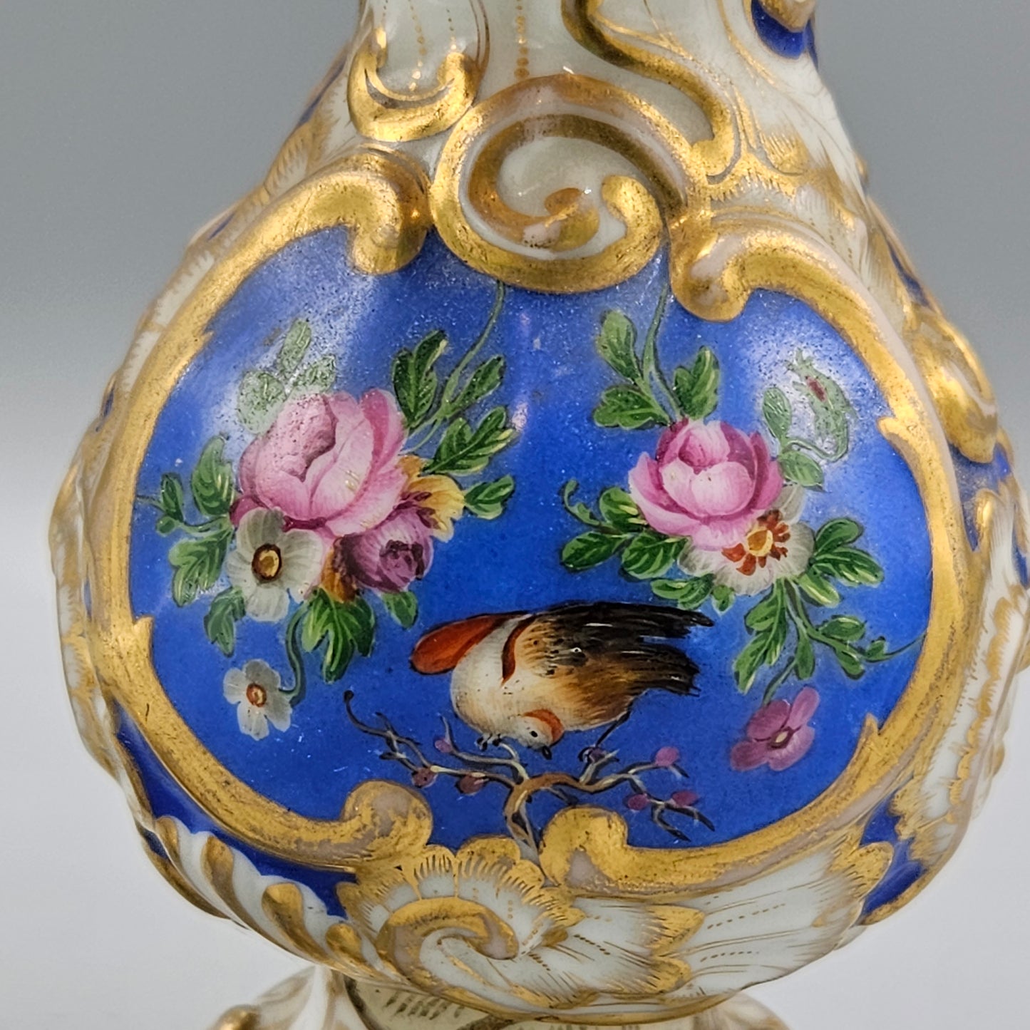 Antique German Porcelain Rococo Style Scent Bottle
