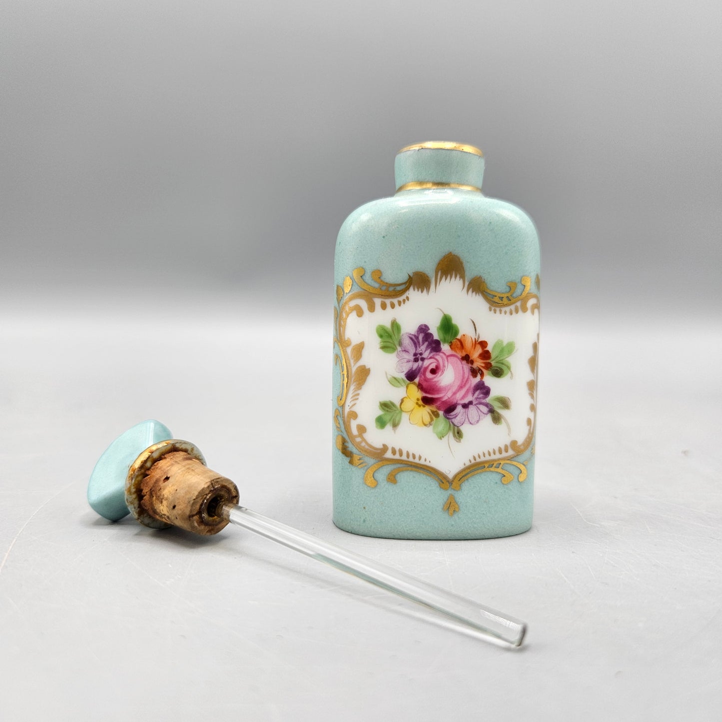 Miniature Dresden Porcelain Perfume Bottle