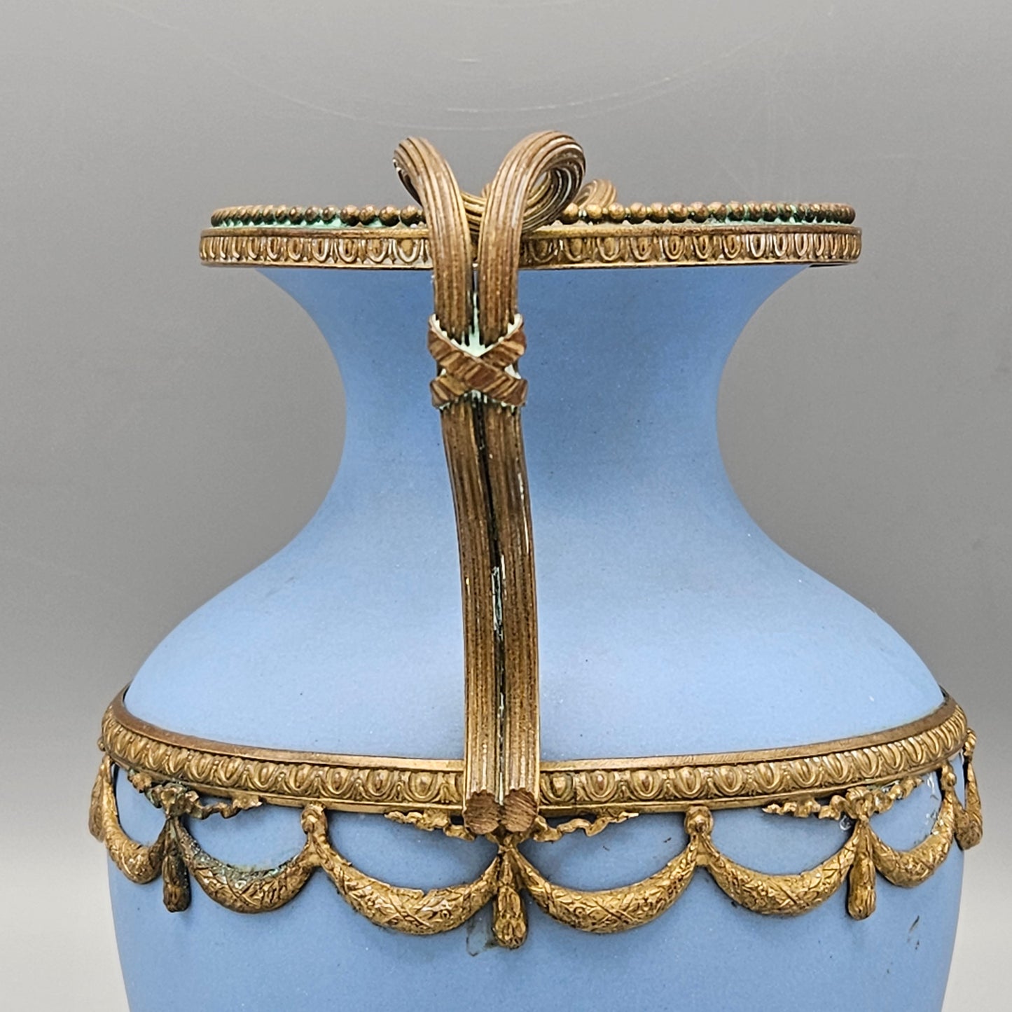 Antique Gilt Bronze Mounted Wedgwood Blue Jasperware Portland Vase