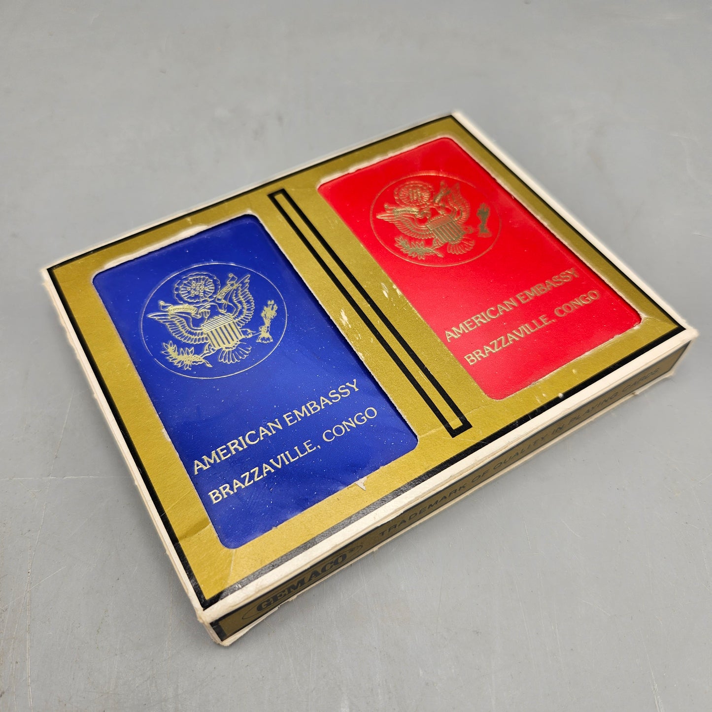 Vintage American Embassy Brazzaville, Congo Playing Cards