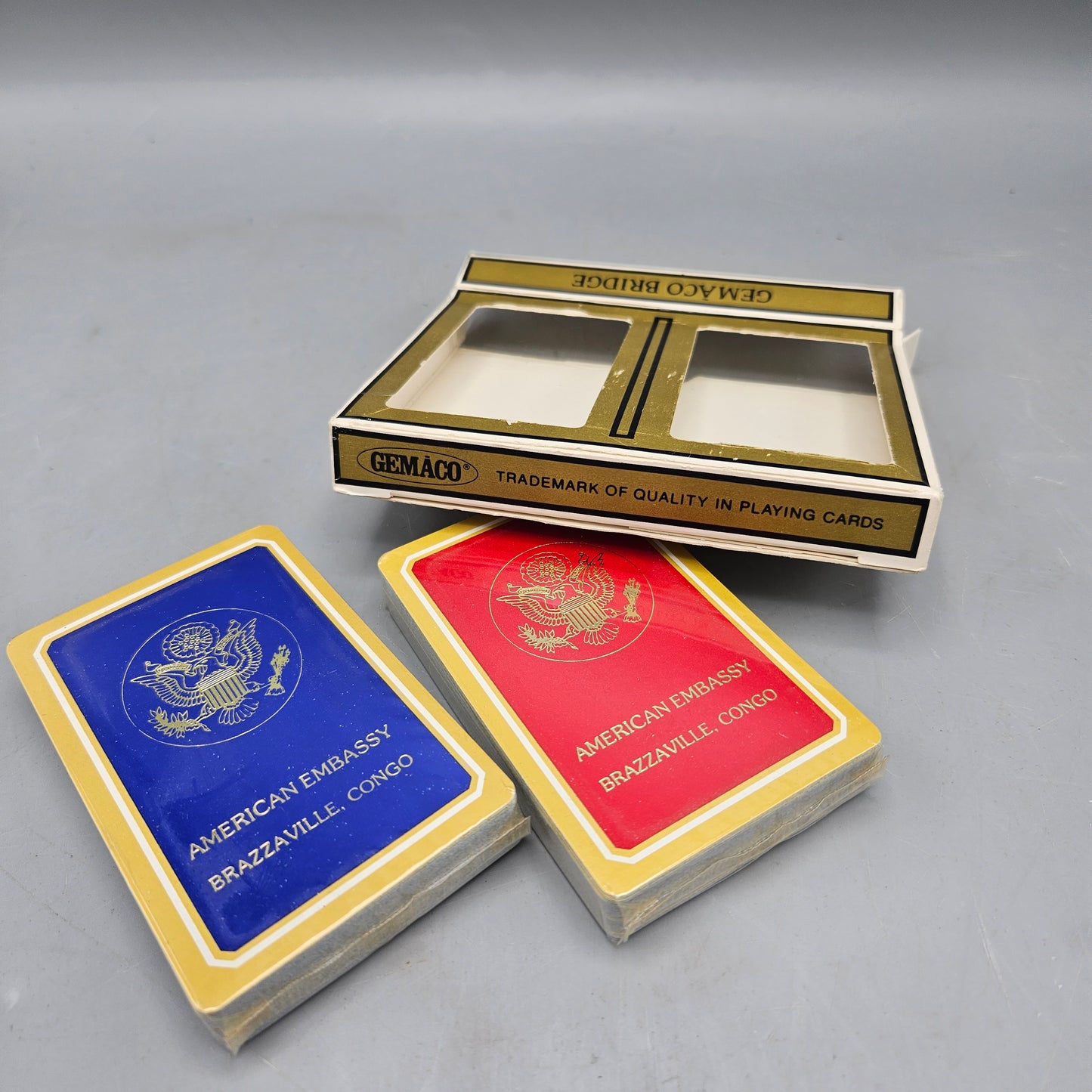 Vintage American Embassy Brazzaville, Congo Playing Cards