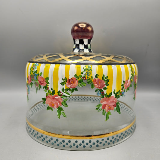 MacKenzie Childs Striped Awing Cake Dome