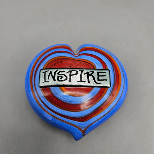 Mad Art Glass Simons Fund Inspire Glass Heart Paperweight