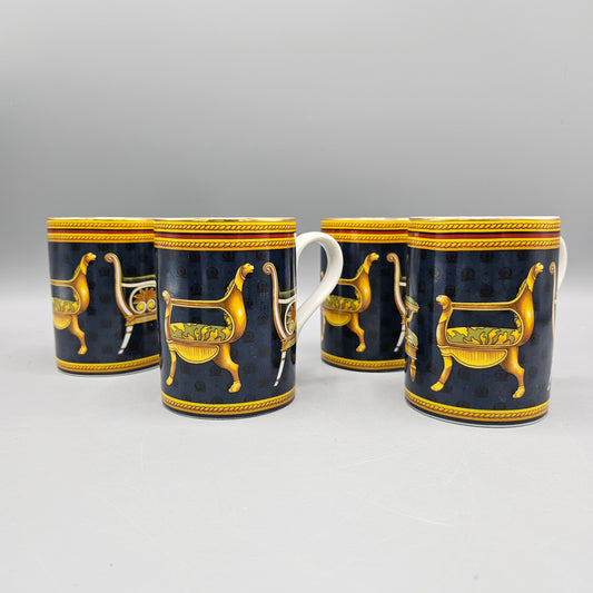 Set of 4 Gucci Porcelain Mugs with Chairs