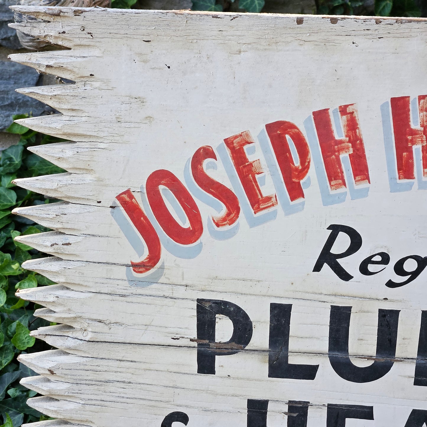Vintage Double Sided Joseph R. Goldberg Plumbing & Heating Sign - Hand Painted