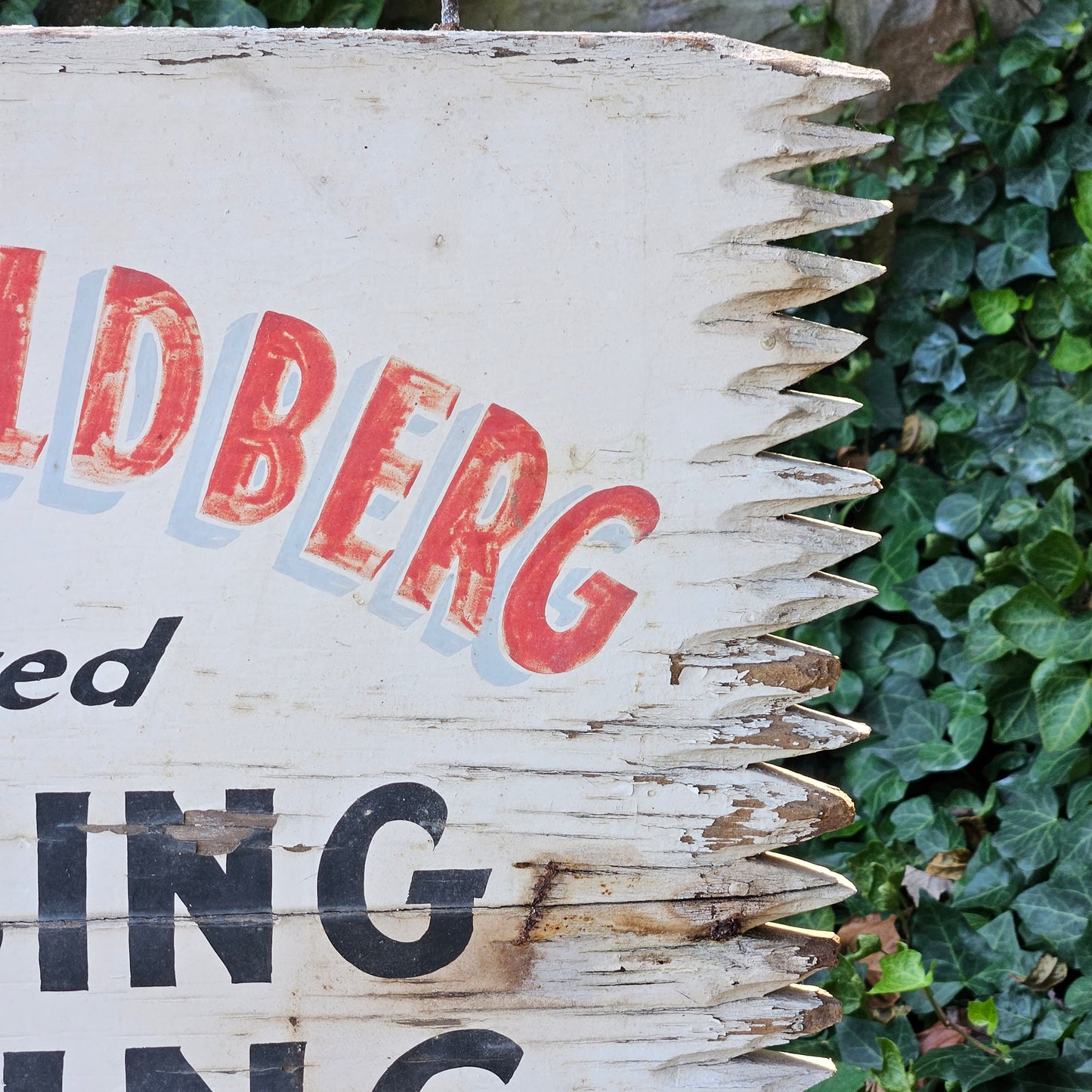 Vintage Double Sided Joseph R. Goldberg Plumbing & Heating Sign - Hand Painted