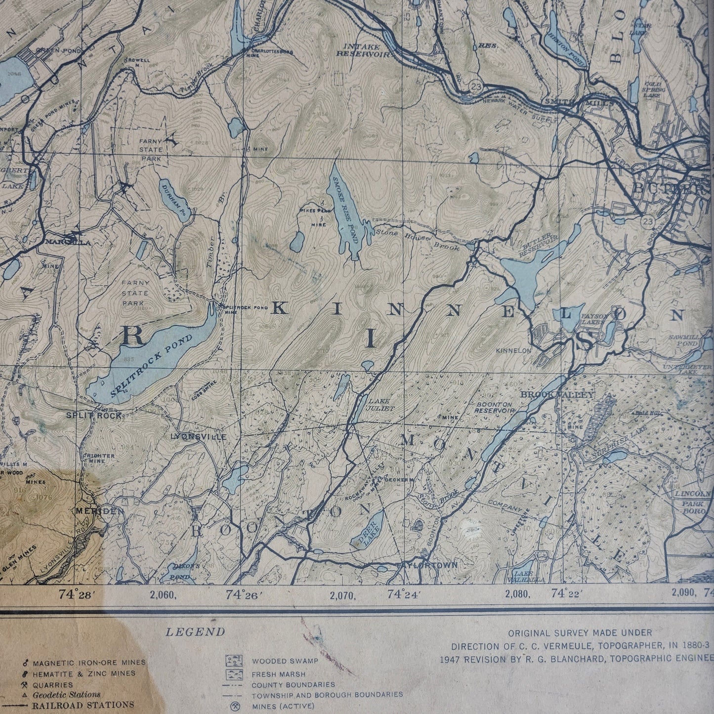 Antique Map of North Jersey, New York, Pennsylvania Border Area
