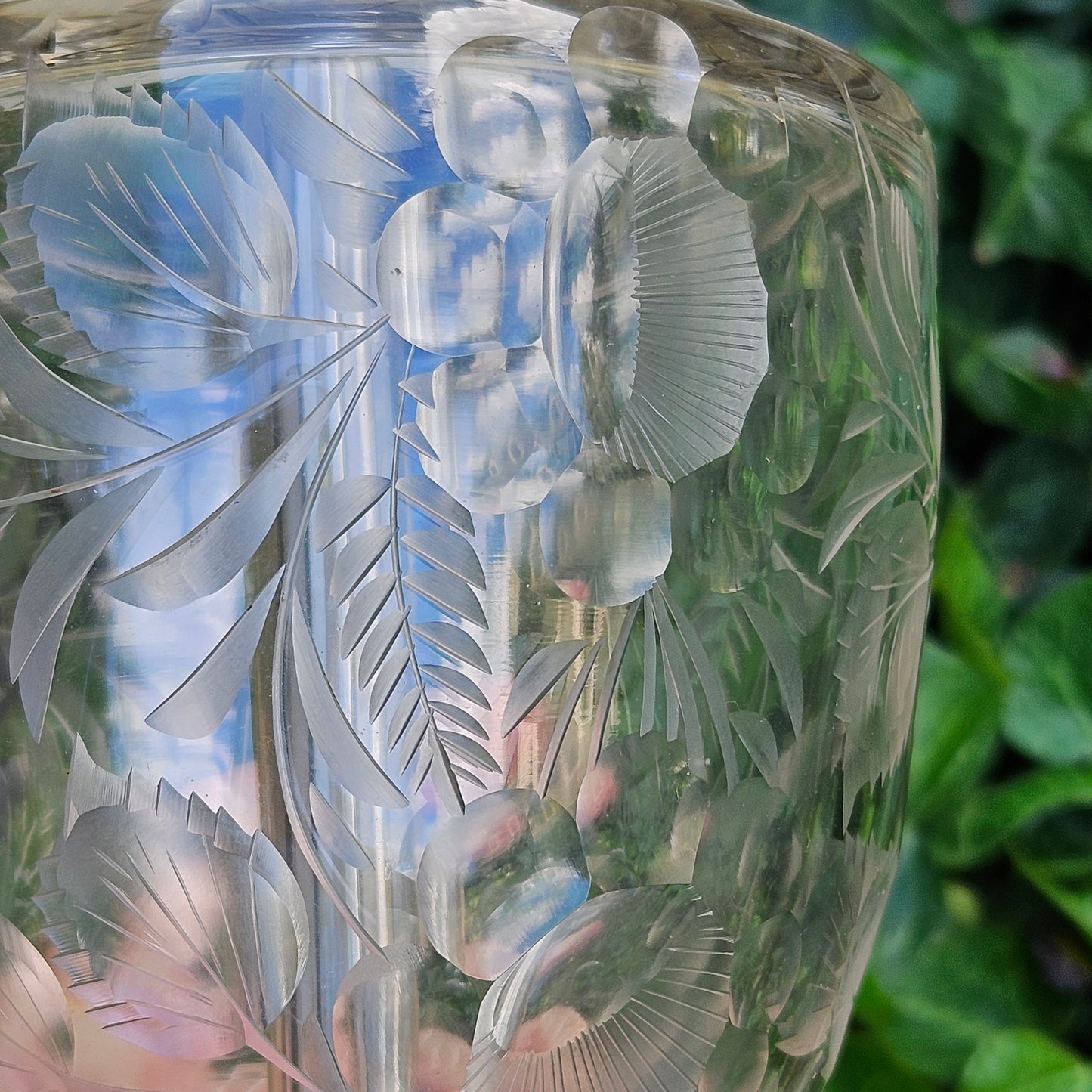 Antique Etched Glass Lamp