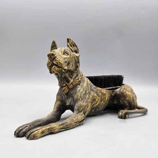 Large Austrian Cold Painted Bronze Dog Pen Wipe Marked "Geschutzt"
