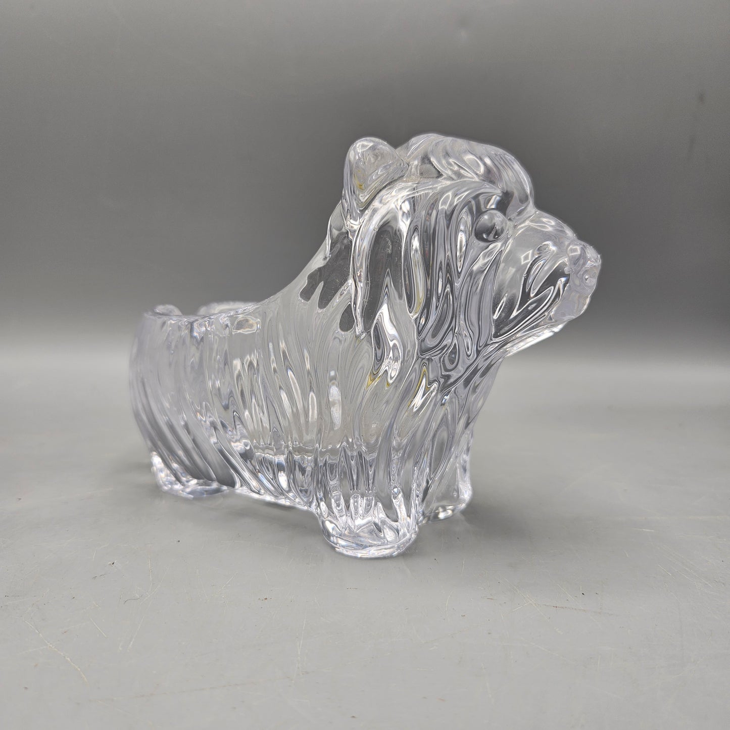 Vintage Glass Dog Form Candy Dish