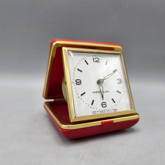Vintage Westclox Folding Travel Alarm Clock - Made by General Time in Taiwan