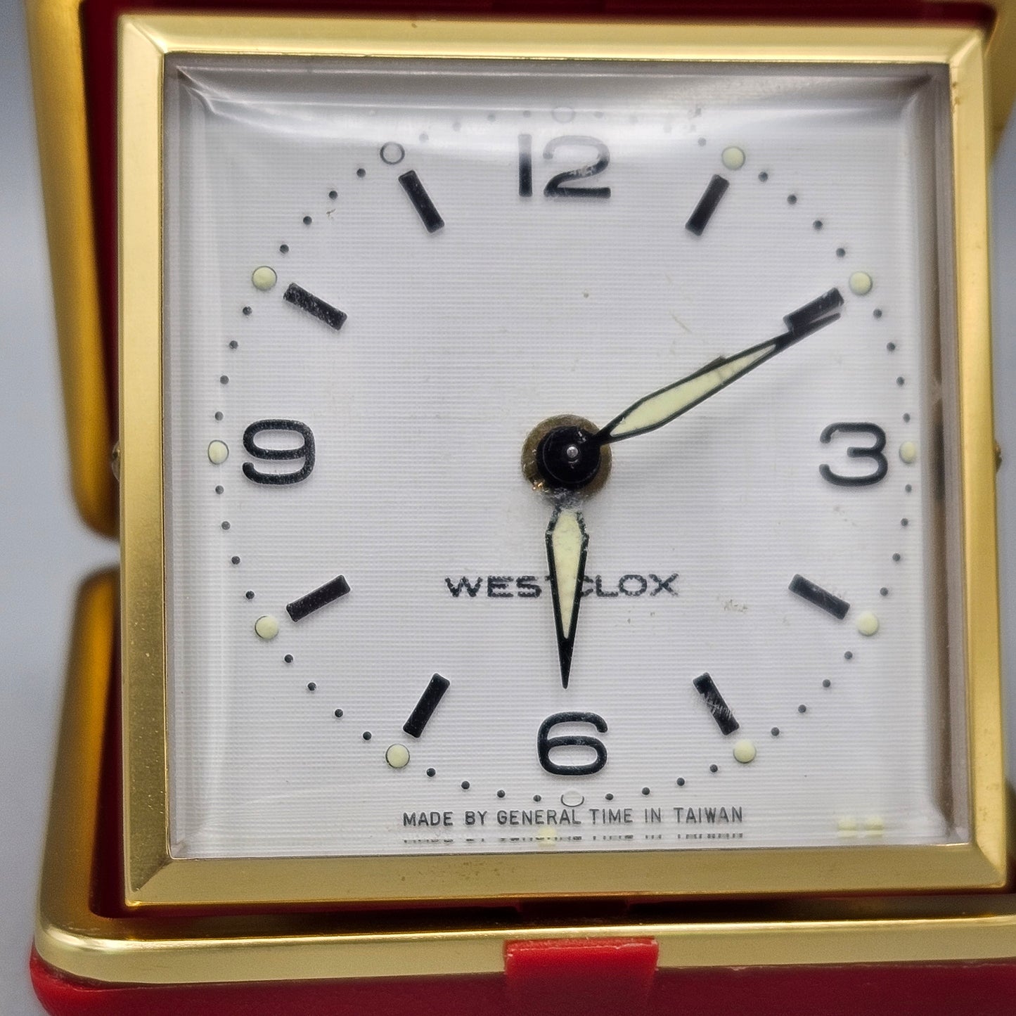Vintage Westclox Folding Travel Alarm Clock - Made by General Time in Taiwan