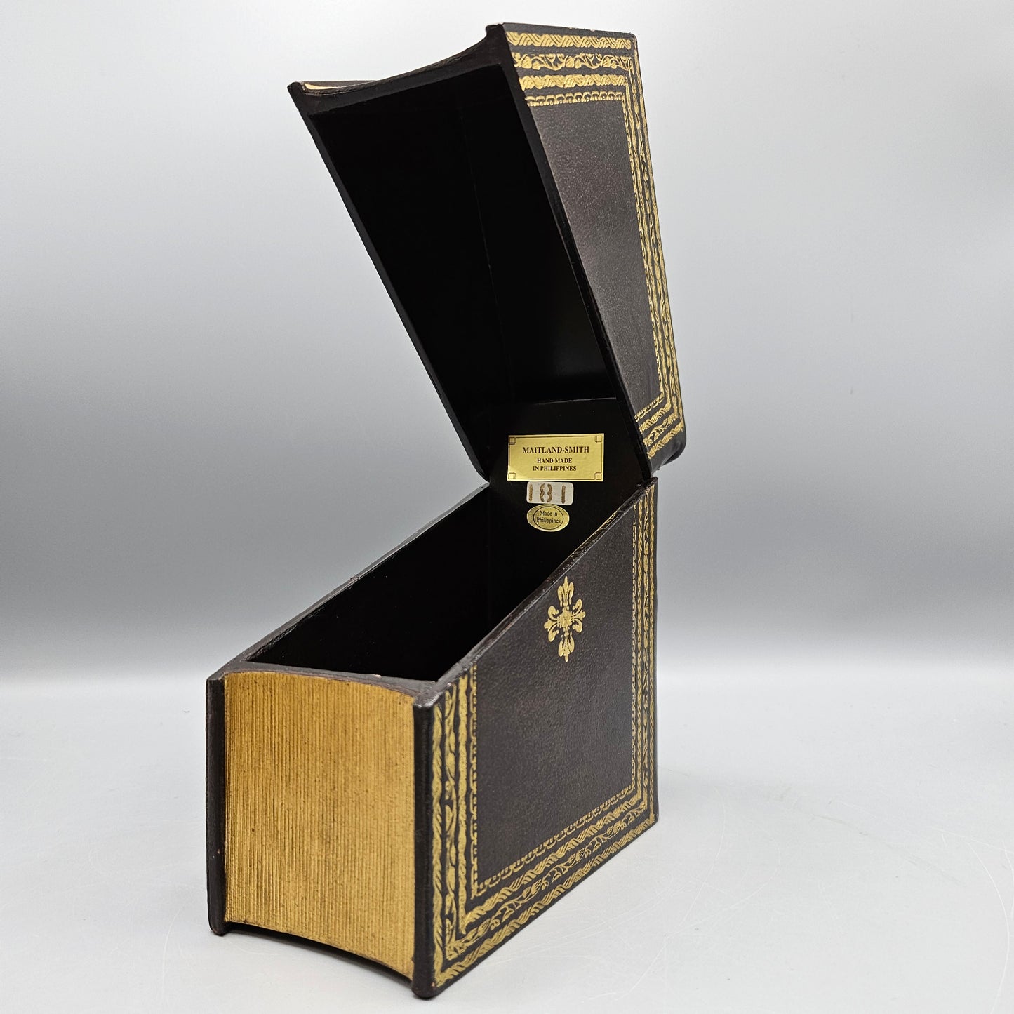 Maitland Smith Decorator Faux Leather Book Form Storage Box