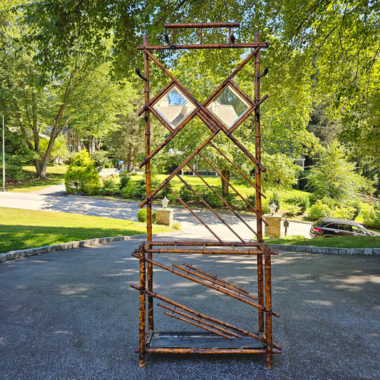 Vintage Burnt Bamboo Hall Tree