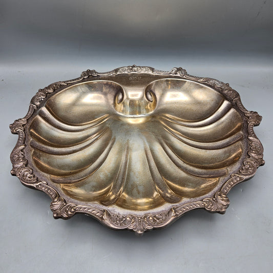 Poole Old English Silverplate Shell Shaped Serving Dish