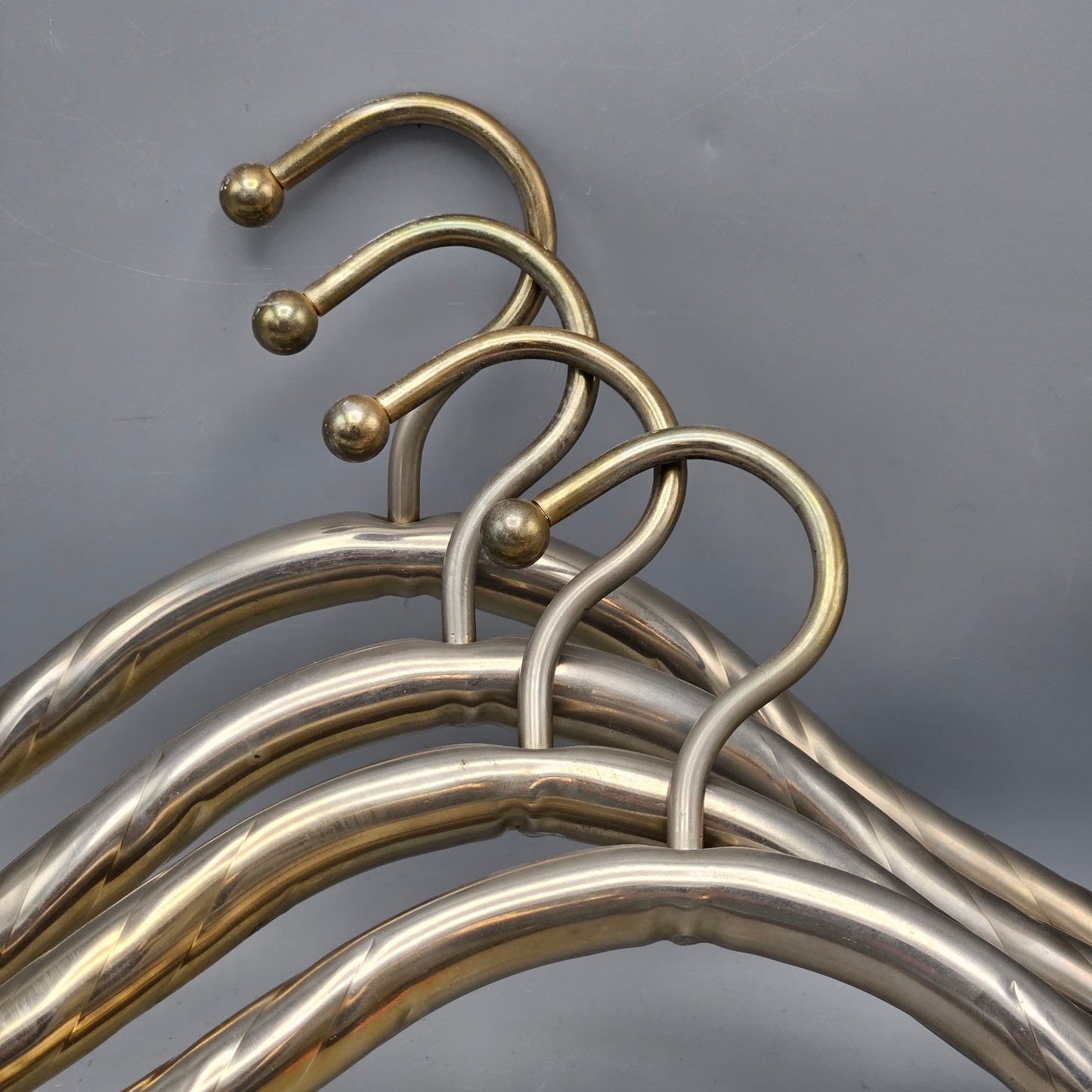 Set of 4 Vintage Hollywood Regency Brass Hangers