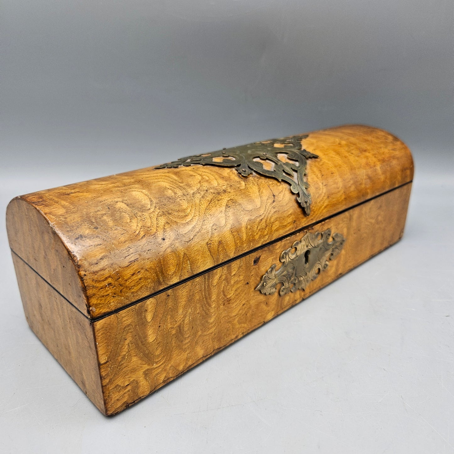 Brass Mounted Burl Wood Box