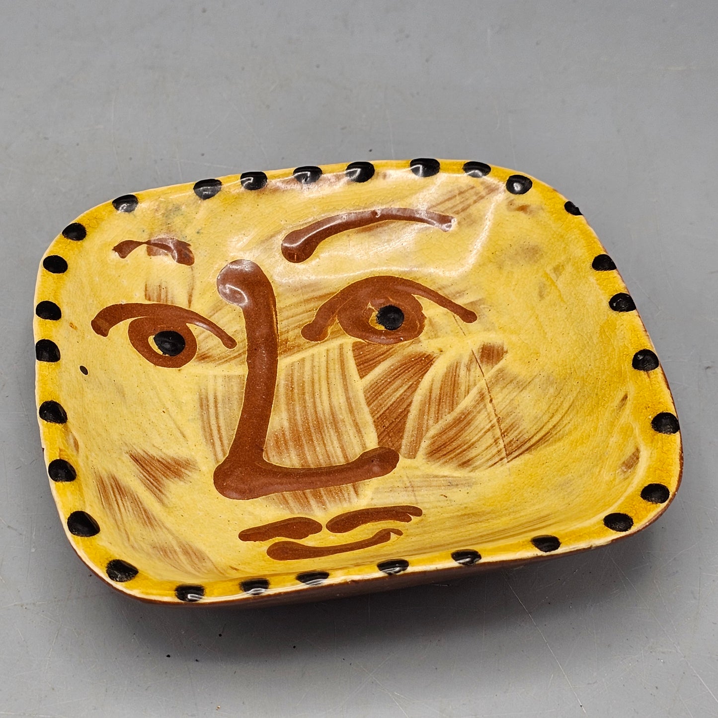 Picasso Style Art Pottery Tray