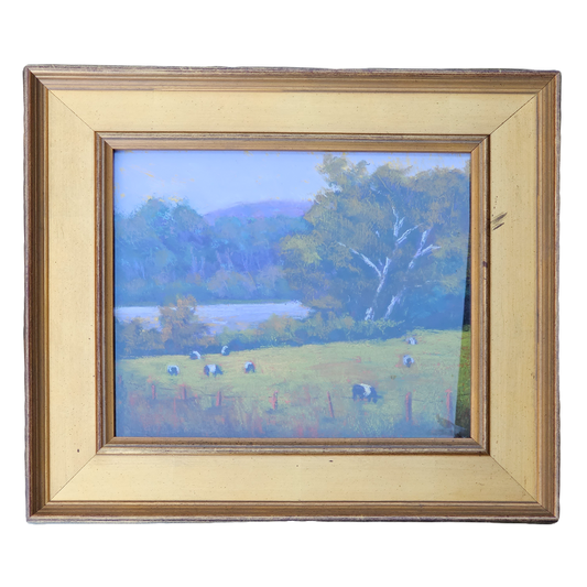 Ann Guidera-Matey Original Pastel Painting of Cows in Landscape