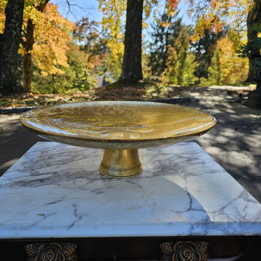 Decorator Glass Pedestal Platter / Tazza