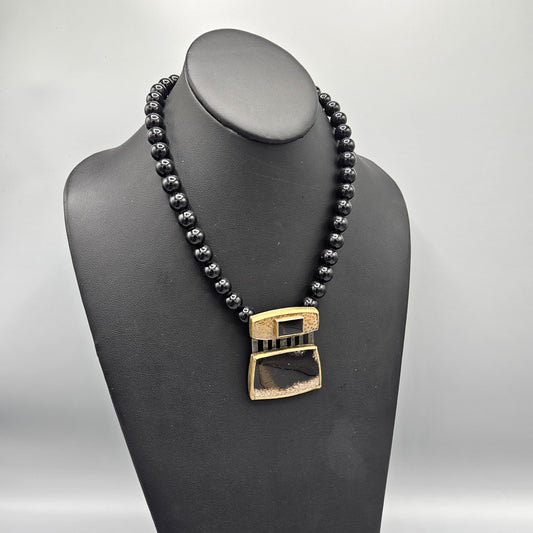Vintage Sterling & 18K Designer Necklace