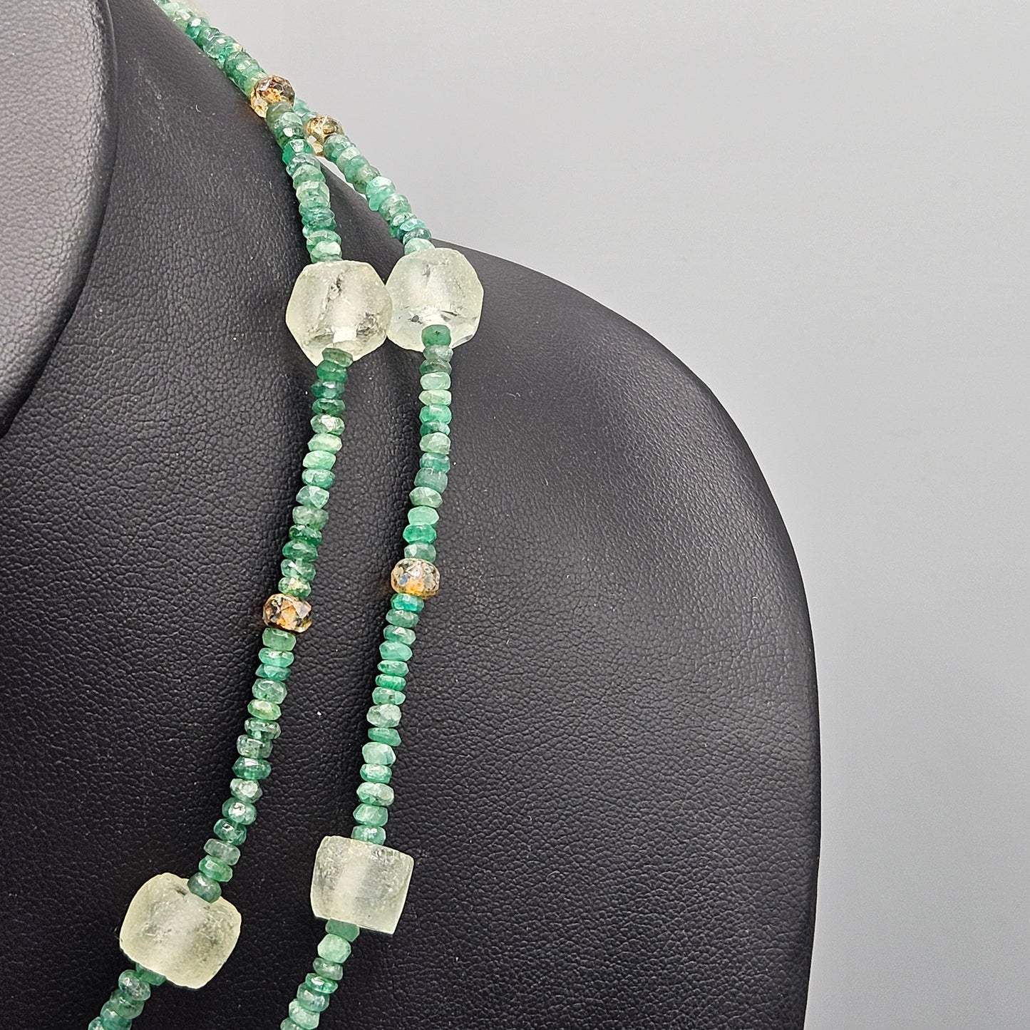 Turquoise Colored Beaded Necklace with Sterling Clasp
