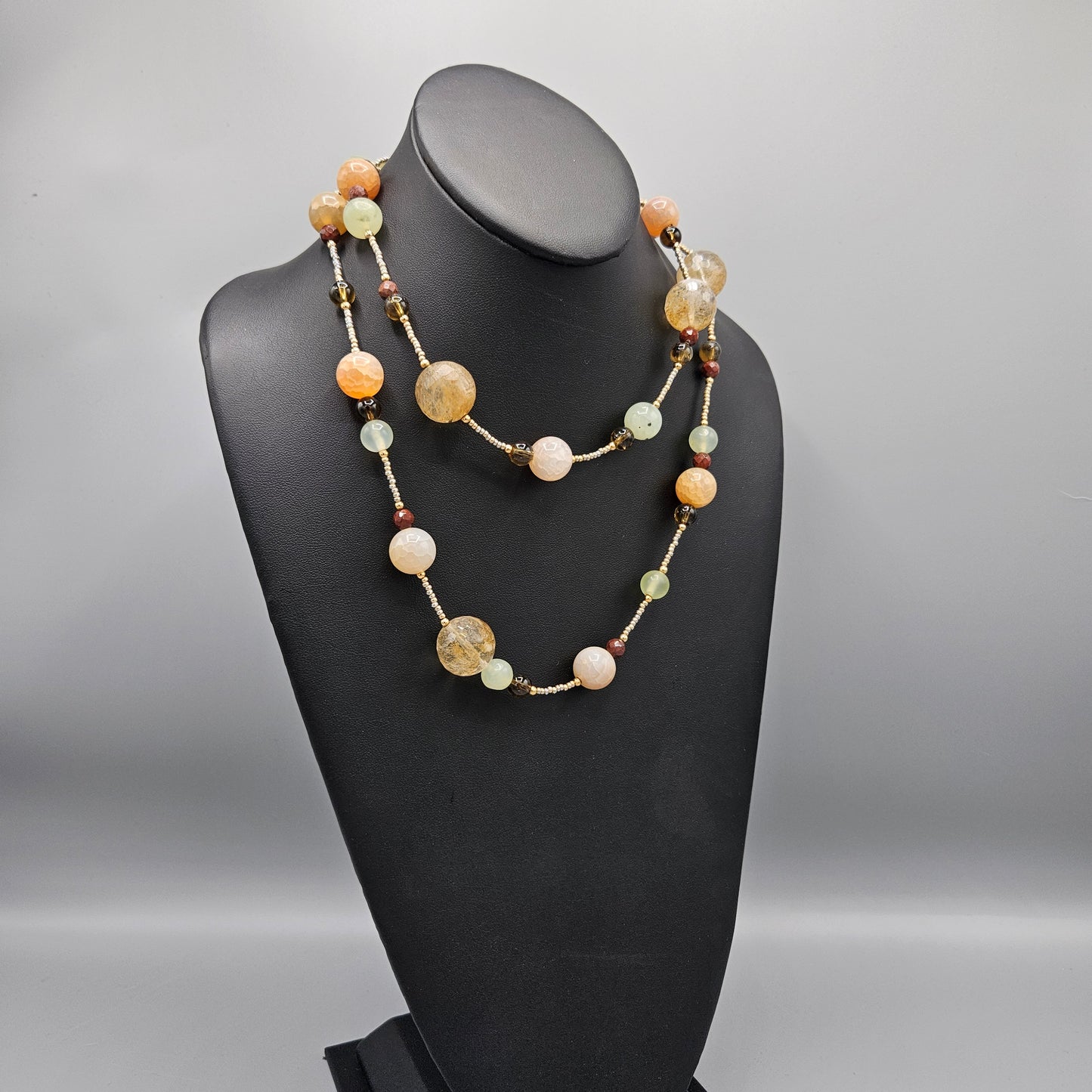 Glass & Stone Multicolor Beaded Necklace