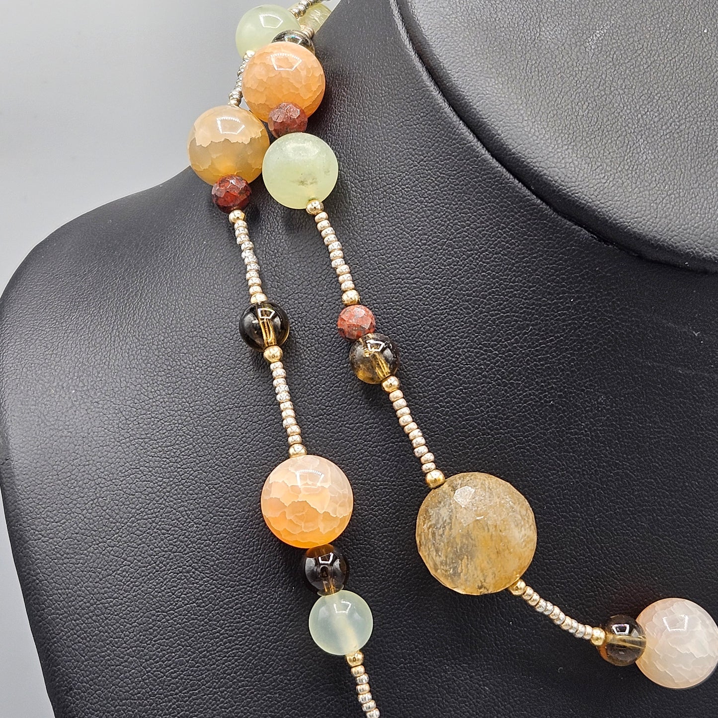 Glass & Stone Multicolor Beaded Necklace