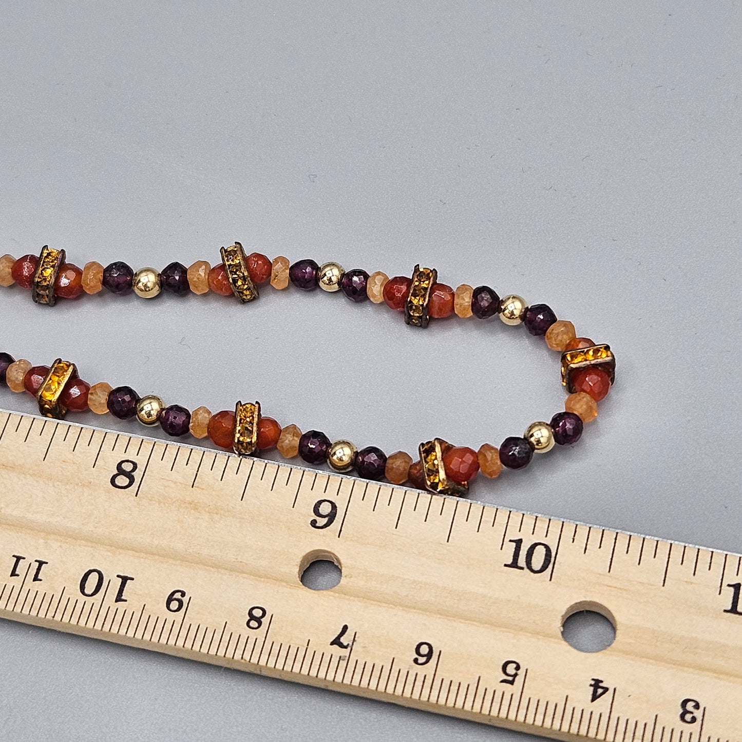 Mixed Bead & Material Shiny Strand Necklace