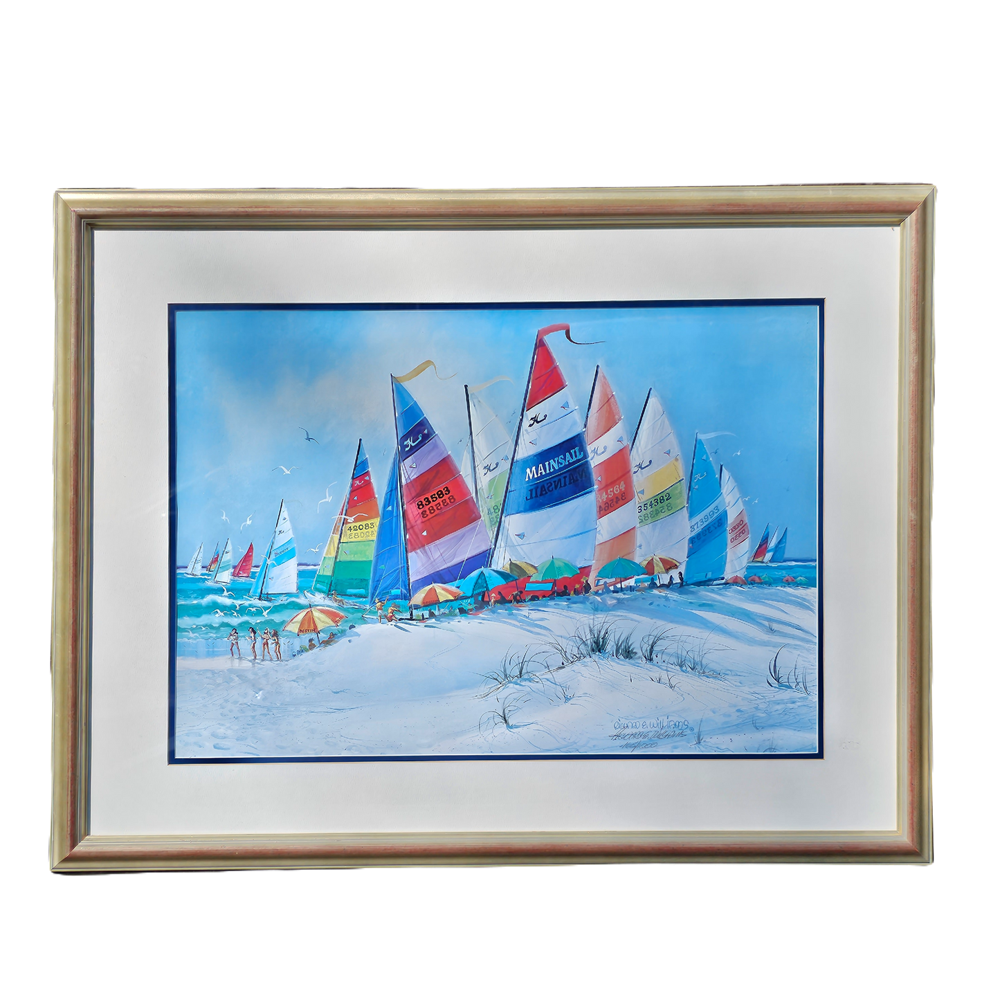 Richard E. Williams Artwork with Sailboats - Limited Edition Lithograph
