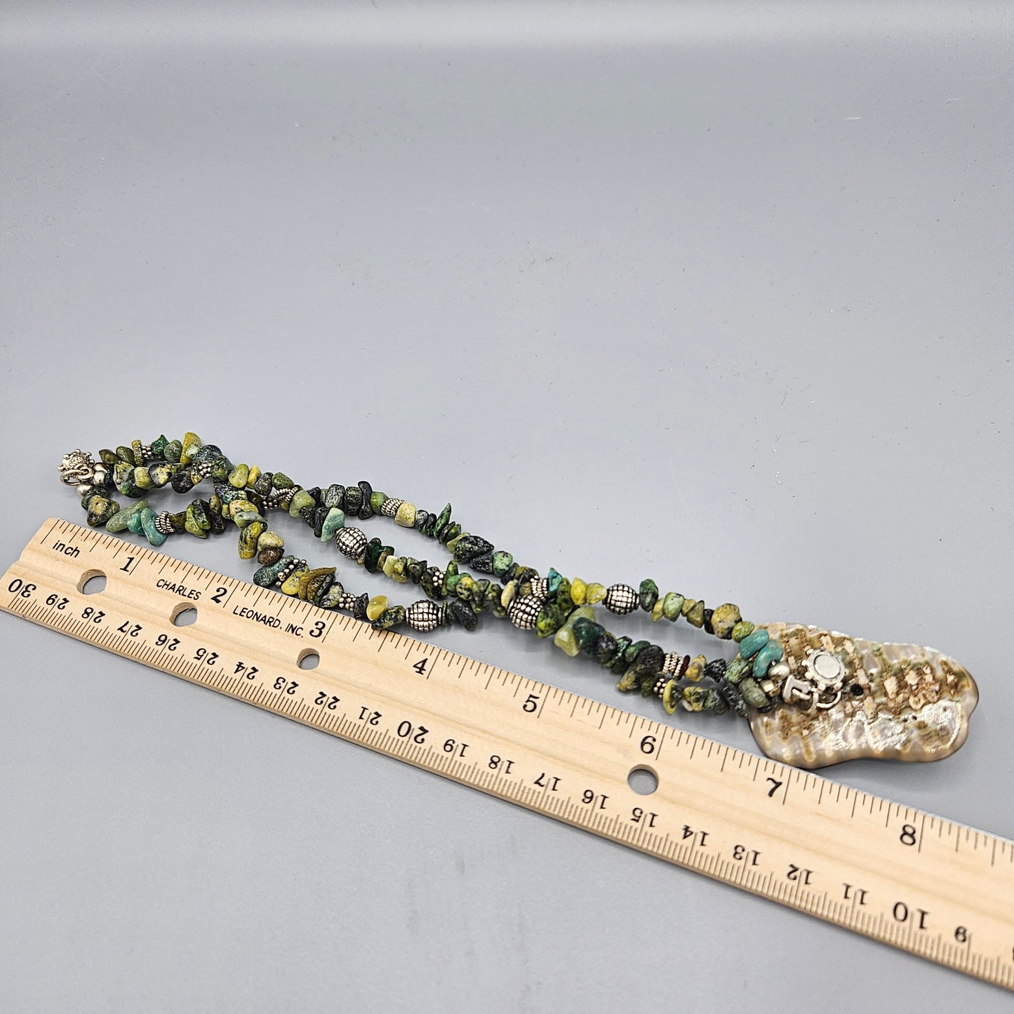Vintage Green & Abalone Natural Stone Bracelet